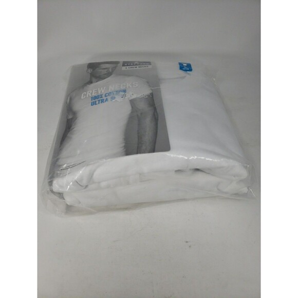 Stafford JCP Large 4 Crew Neck T-Shirts 100% Cotton Ultra Soft NOS Open Package - Picture 6 of 16